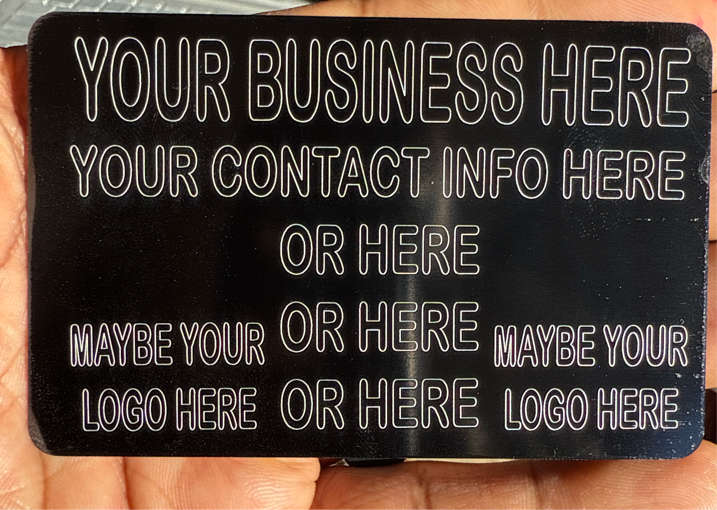 Custom Engraved Adonized Metal Business Cards