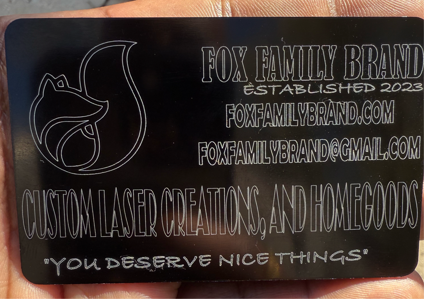 Custom Engraved Adonized Metal Business Cards